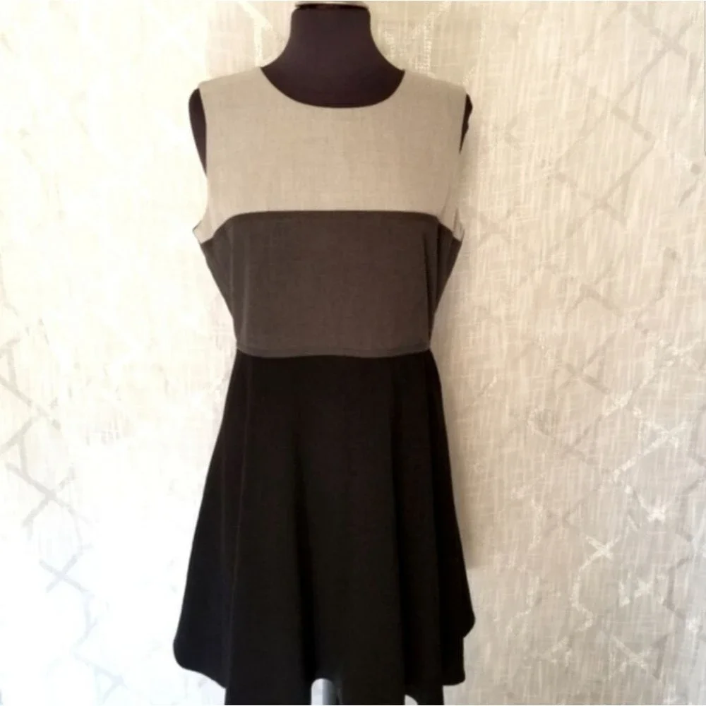 Calvin Klein Dress Color Block Sleeveless Dress Size 12 - Picture 2 of 8